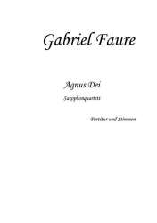 Agnus dei für Sax.-Quartett (SATB) - Gabriel Fauré / Arr. Tim Heringhaus