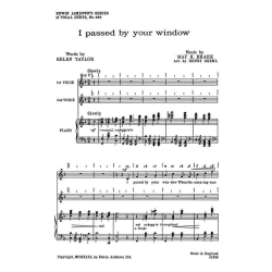 May H. Brahe: I Passed By Your Window (2pt/Piano)