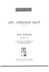 DIXIT DOMINUS : PSALM 110 FUER SOLI - Johann Christian Bach