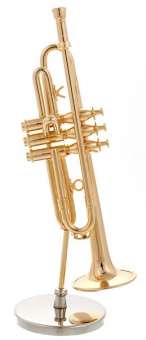 Miniatur Trompete mit Standfuß / Miniatures Trumpet