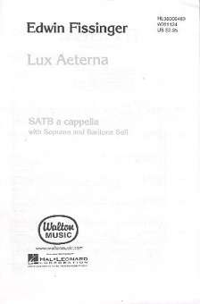 Lux aeterna : for soprano, baritone and