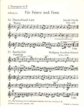 Für Feiern und Feste -Anhang- (14 Trompete 1 in Bb)
