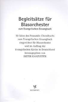 Begleitsätze für Blasorchester z. evang. Gesangbuch - Partitur