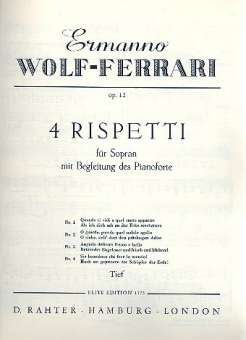 4 Rispetti op.12 : für tiefe