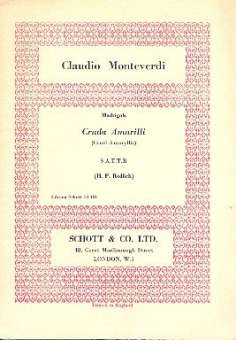 Cruda Amarilli : für gem Chor