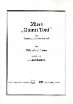 Missa quinti toni : für gem Chor a cappella