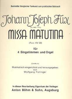 Missa matutina : für gem Chor