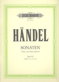 Sonaten für Violine und Basso continuo - Band 2 HWV 371/372/373