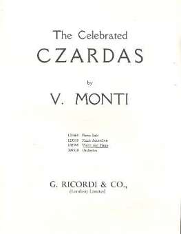 The celebrated Czardas : für Violine und Klavier