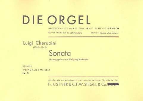 Sonate mit obligatem Pedal für Orgel