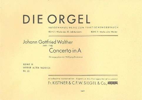 Konzert A-Dur : für Orgel