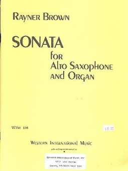 Sonata : for alto saxophone and organ