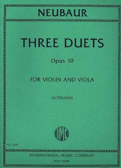 3 Duets op.10 : for violin and viola