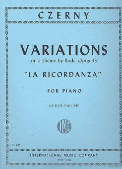 Variations op.33 La Ricordanza :