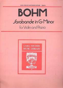 Sarabande g minor : for violin and
