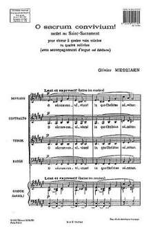 O sacrum convivium pour 4 voix SATB & Orgel
