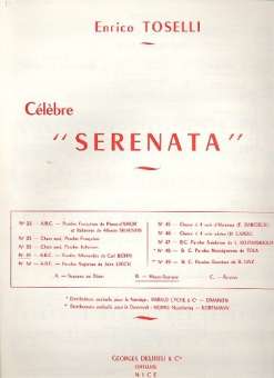Célèbre Serenata pour voix moyenne et piano (dt)