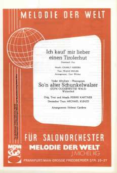 Ich kauf mir lieber einen Tirolerhut / So'n alter Schunkelwalzer -  Salonorchester
