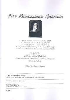 5 Renaissance Quartets - for 2 oboes,