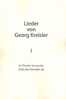 Lieder von Georg Kreisler Band 1