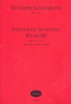 Sämtliche Sonaten Band 3 für Altblocklöte