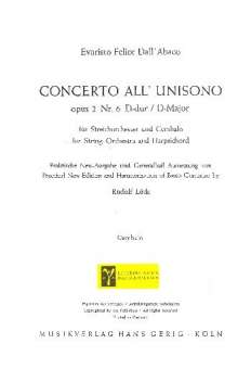 Concerto all unisono D-Dur op.2,6