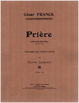 C. Franck : Priere Violon-Piano