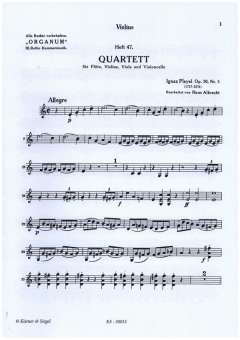Quartett D-Dur op.20,3 : für Flöte, Violine,