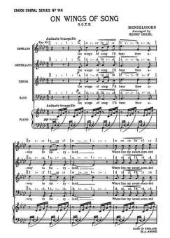 Mendelssohn, F On Wings Of Song  Satb/Pf