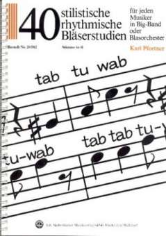 40 stilistische, rhythmische Bläserstudien - Stimme in B (Trp., T.-Sax., B-Klar., Bassklar., Bb-Tuba)