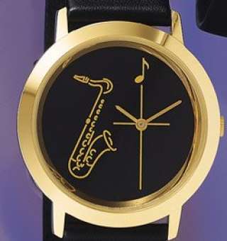 Armbanduhr Gold "Saxophon"
