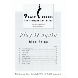 Play it again - 9 Easy Pieces for Trumpet (Play Along) - Klavierbegleitstimme - Alan Pring