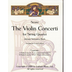 Bach Violin Concerti - Score - Johann Sebastian Bach / Arr. William P. Latham