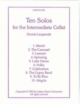 10 Solos for the Intermediate Cellist