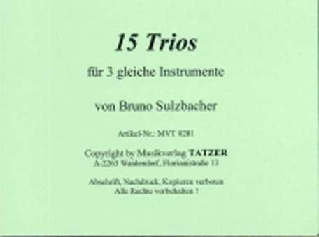 15 Trios für 3 gleiche Instrumente