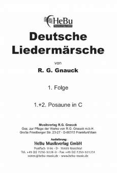 Deutsche Liedermärsche - 1. Folge - 25 1.+2. Posaune in C