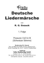 Deutsche Liedermärsche - 1. Folge - 26 1.+2. Posaune in Bb - R. G. Gnauck
