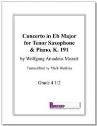 Concerto in Eb Major for Tenor Sax KV 191 - Wolfgang Amadeus Mozart / Arr. Mark Watkins