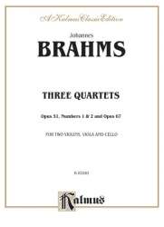 3 STRING QUARTETS OP.51,1+2 AND OP.67 : - Johannes Brahms