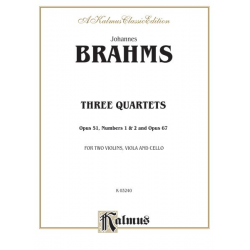 3 STRING QUARTETS OP.51,1+2 AND OP.67 : - Johannes Brahms