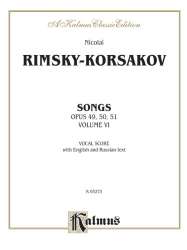 Songs vol.6 (op.49, 50, and 51) : - Nicolaj / Nicolai / Nikolay Rimskij-Korsakov