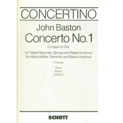 Concerto G major no.1 : - John Baston / Arr. Walter Kolneder