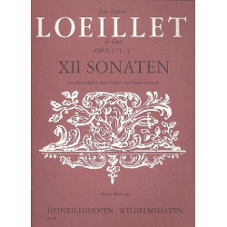 12 Sonaten op.3 Band 1 (Nr.1-3) : - Jean Baptiste Loeillet de Gant