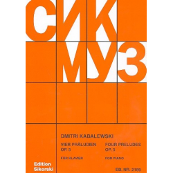 4 Präludien op.5 : für Klavier - Dmitri Kabalewski