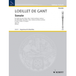 Sonate B-Dur op.3,2 : für Altblockflöte und Klavier - Jean Baptiste Loeillet de Gant