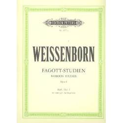 Fagottstudien Band  1 für Anfänger op. 8 (Deutsch/Englisch) - Julius Weissenborn