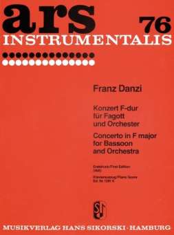Konzert F-Dur für Fagott und Orchester (Piano Reduction)