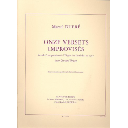 11 Versets improvisés : pour orgue - Marcel Dupré