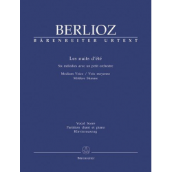 Les nuits d'été : 6 Lieder für mittlere Singstimme und Orchester - Klavierauszug (fr) - Hector Berlioz