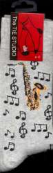 Socks Saxophone and Notes grey Size 6-11 - Karl Jenkins